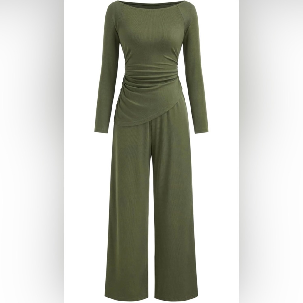 Elegant Olive Green Jumpsuit